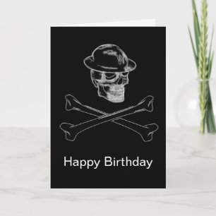 Tarjeta de cumpleaños para el cráneo y los huesos