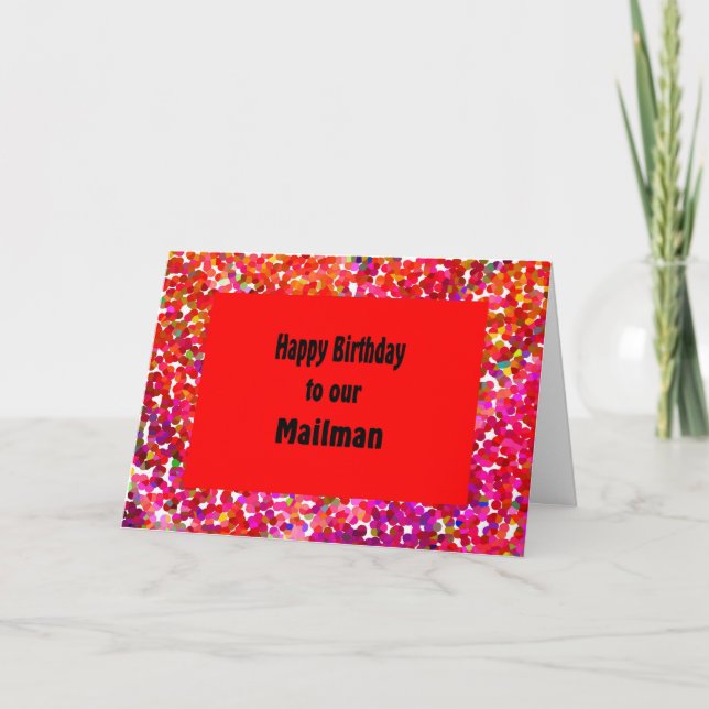 Tarjeta de cumpleaños para el diseño rojo Mailman (Anverso)