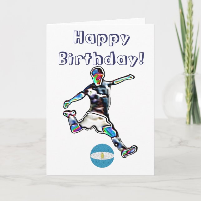 Tarjeta de cumpleaños para el fútbol de Argentina (Anverso)