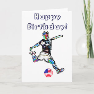 Tarjeta de cumpleaños para el fútbol de Estados Un