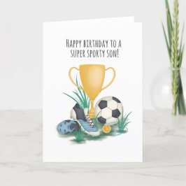 Tarjeta de cumpleaños para el fútbol deportivo par