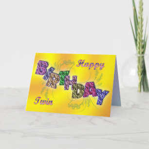 Tarjeta de cumpleaños para el gemelo con el texto