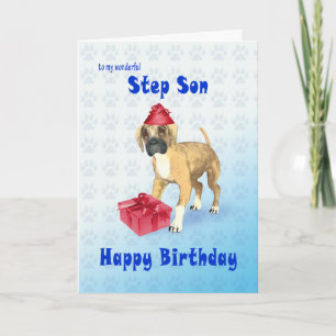 Tarjeta de cumpleaños para el hijastro con un cach