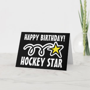 Tarjeta de cumpleaños para el jugador de hockey