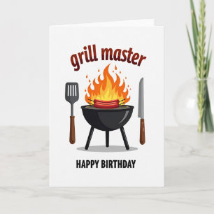 Tarjeta de cumpleaños para el maestro de la parril