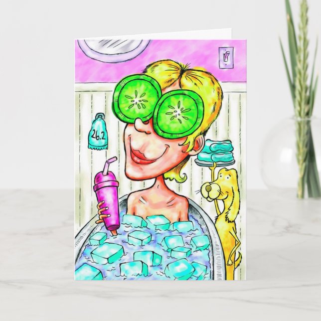 Tarjeta de cumpleaños para el Marathoner - baño de (Anverso)