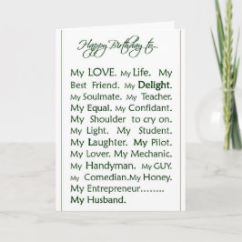 Tarjeta de cumpleaños para el marido, mi amor