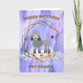Tarjeta de cumpleaños para el Mascota Poodle