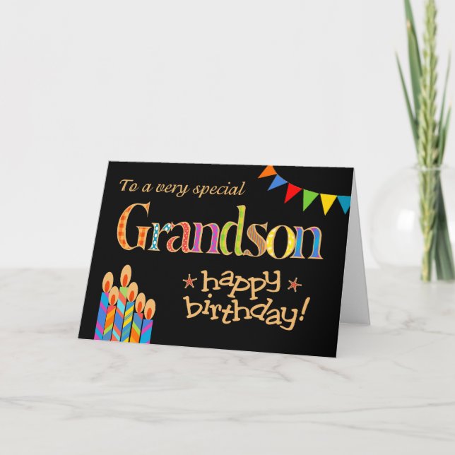 Tarjeta de cumpleaños para el nieto, el empavesado (Anverso)