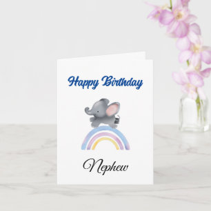 Tarjeta de cumpleaños para el sobrino de elefante