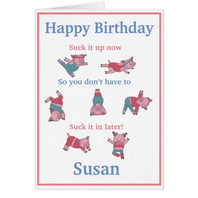 Tarjeta de cumpleaños para el yoga (Frente)