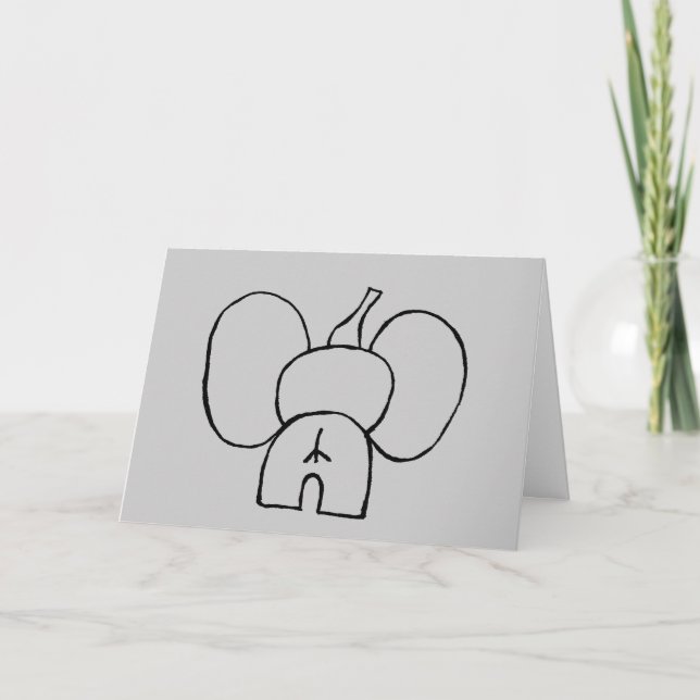 Tarjeta de cumpleaños para elefante con retraso PE (Anverso)