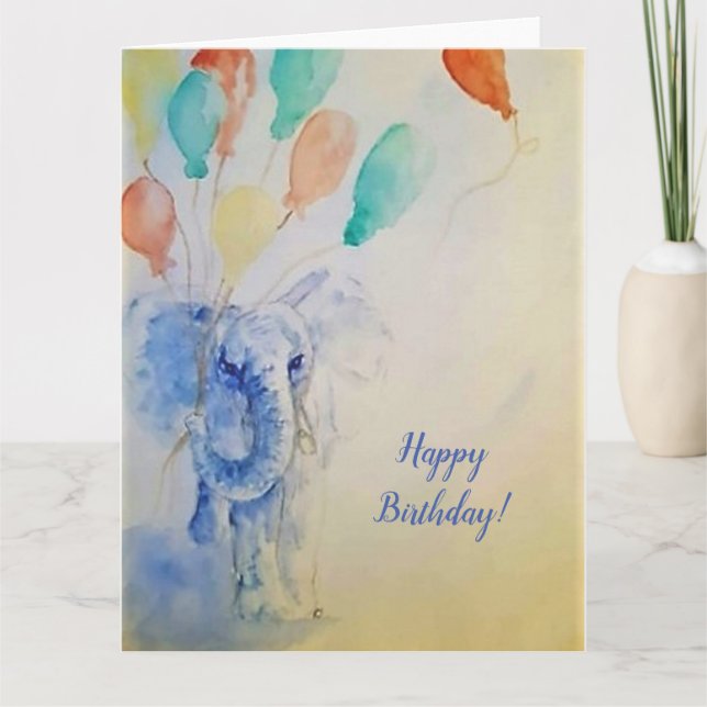 Tarjeta de cumpleaños para elefantes (Anverso)