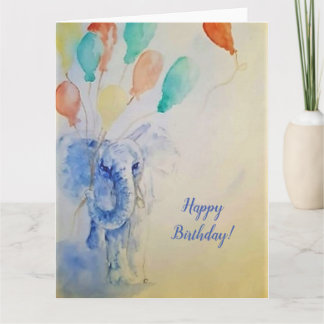 Tarjeta de cumpleaños para elefantes