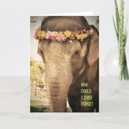 Tarjeta de cumpleaños para elefantes