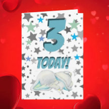 Tarjeta de cumpleaños para elefantes azules