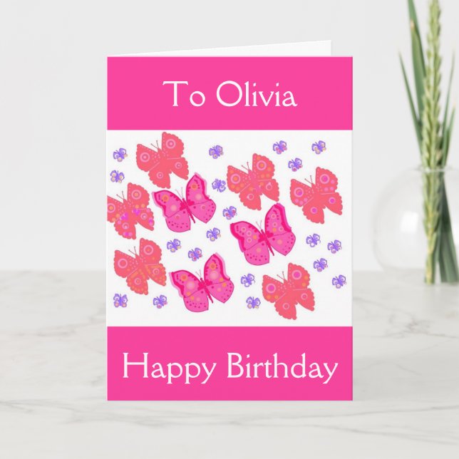 Tarjeta de cumpleaños para ella, agregue name.mess (Anverso)