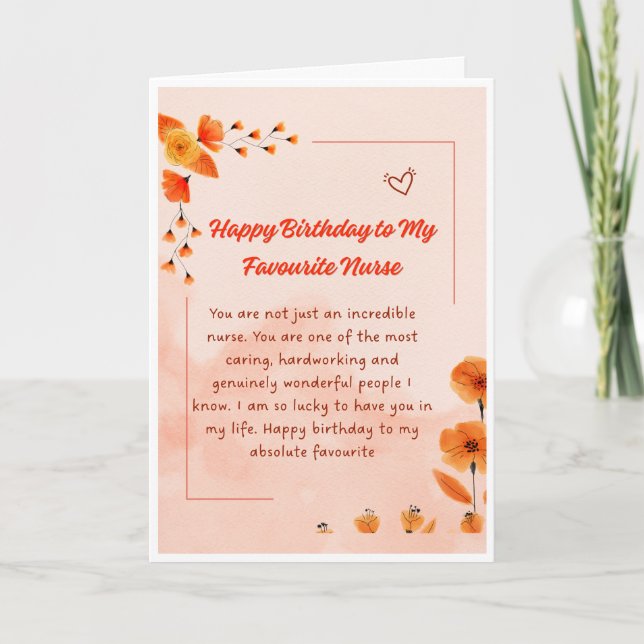 Tarjeta de cumpleaños para enfermera (Anverso)