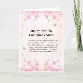 Tarjeta de cumpleaños para enfermera comunitaria —