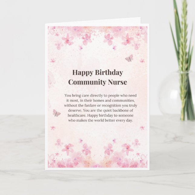 Tarjeta de cumpleaños para enfermera comunitaria — (Anverso)