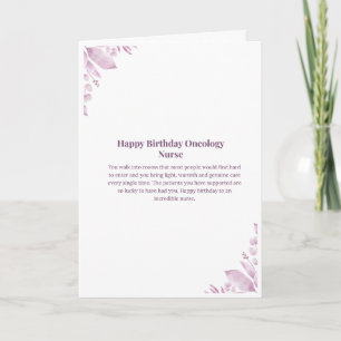 Tarjeta de cumpleaños para enfermera de oncología