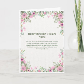 Tarjeta de cumpleaños para enfermera de quirófano 
