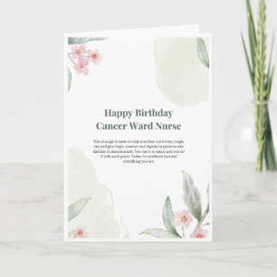 Tarjeta de cumpleaños para enfermera de sala de cá