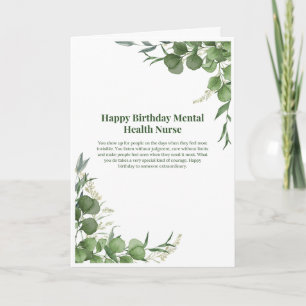 Tarjeta de cumpleaños para enfermera de salud ment