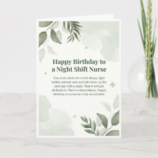 Tarjeta de cumpleaños para enfermera de turno de n