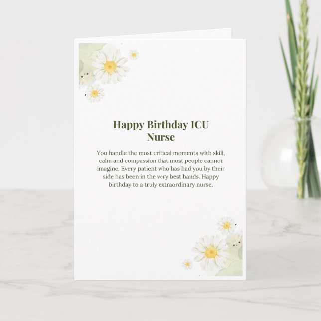 Tarjeta de cumpleaños para enfermera de UCI (Anverso)