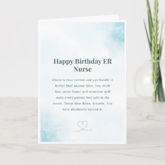 Tarjeta de cumpleaños para enfermera de urgencias 
