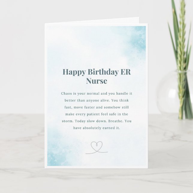 Tarjeta de cumpleaños para enfermera de urgencias  (Anverso)