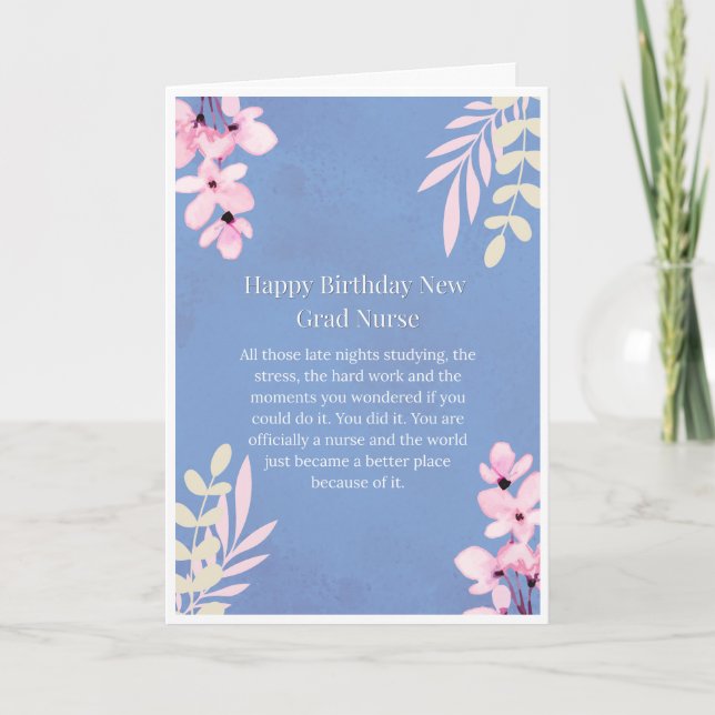 Tarjeta de cumpleaños para enfermera graduada (Anverso)