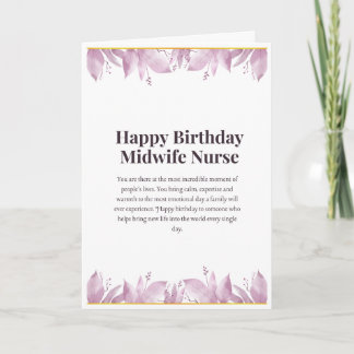Tarjeta de cumpleaños para enfermera partera — Fel