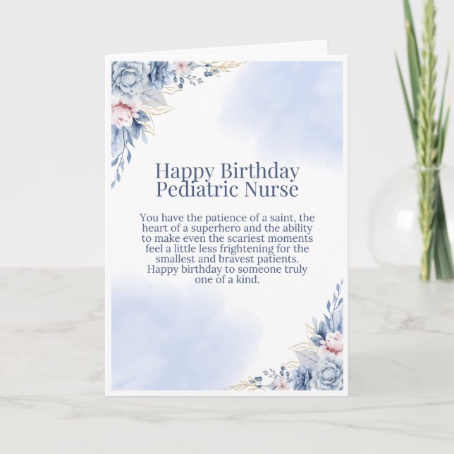 Tarjeta de cumpleaños para enfermera pediátrica (Anverso)