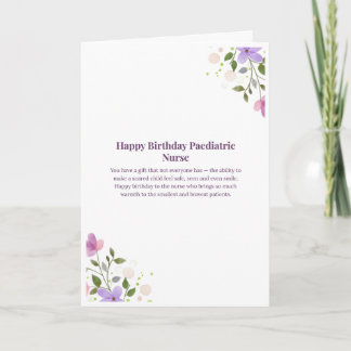 Tarjeta de cumpleaños para enfermera pediátrica — 