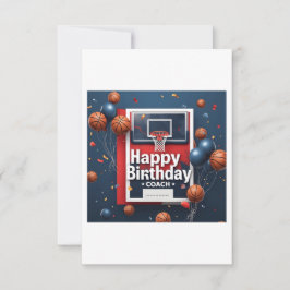 Tarjeta de cumpleaños para entrenador (Basketball 