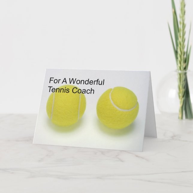 Tarjeta De Cumpleaños Para Entrenador De Tenis (Anverso)