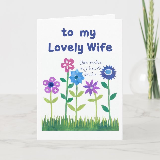 Tarjeta de cumpleaños para esposa - Energía de flo (Anverso)
