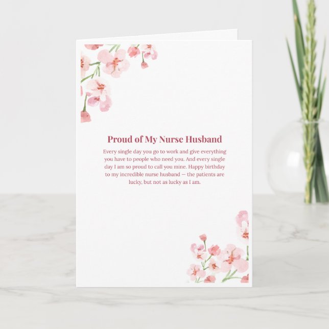 Tarjeta de cumpleaños para esposo enfermero (Anverso)