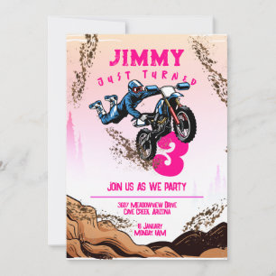 Tarjeta de cumpleaños para fiesta de bicicleta de 