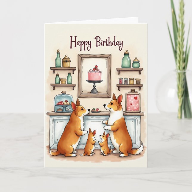 Tarjeta de cumpleaños para fiesta de cachorros (Anverso)