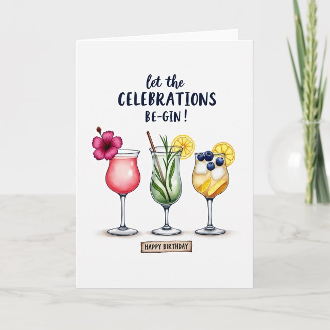 Tarjeta de cumpleaños para fiesta de cóctel (Anverso)