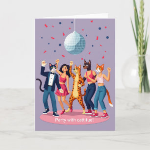 Tarjeta de cumpleaños para fiesta de disco