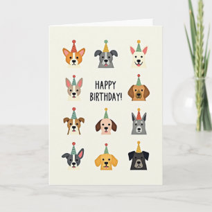 Tarjeta de cumpleaños para fiesta de perros