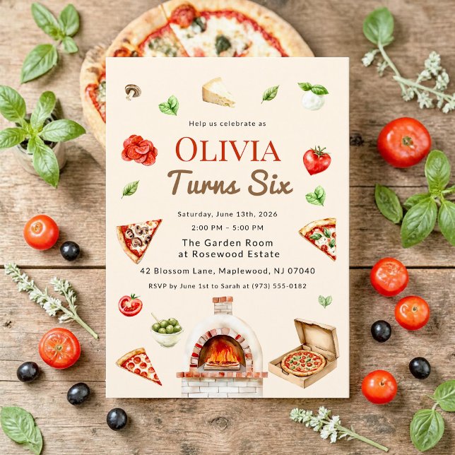 Tarjeta de cumpleaños para fiesta de pizza a la le (Subido por el creador)