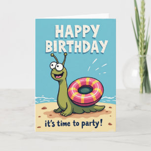 Tarjeta de cumpleaños para fiesta en la playa