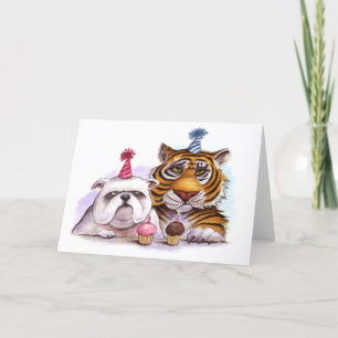 Tarjeta de cumpleaños para fiestas de animales