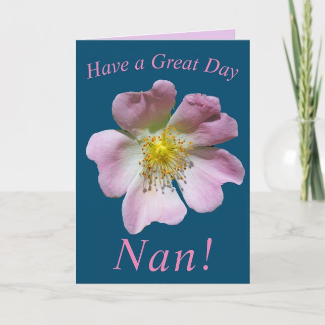 Tarjeta de cumpleaños para flor Rosa salvaje para  (Anverso)