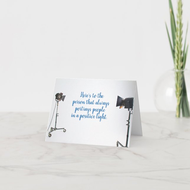 Tarjeta de cumpleaños para fotógrafo ligero positi (Anverso)